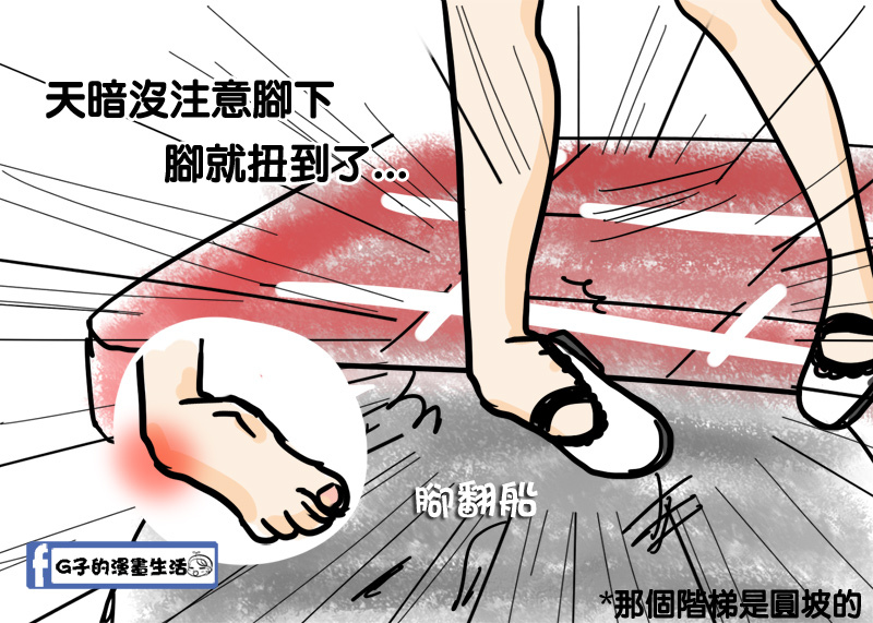 人生第一次扭到腳(腳翻船)part1-G子的漫畫生活 @G子的漫畫生活 人生第一次扭到腳(腳翻船)part1-G子的漫畫生活 @G子的漫畫生活