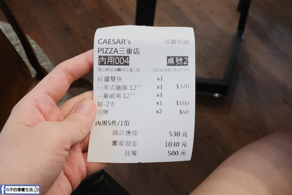 (搬到蘆洲)三重美食-凱薩披薩 Caesar’s pizza菜單,雙拼美式披薩+炸雞好吃,近三重商工 @G子的漫畫生活