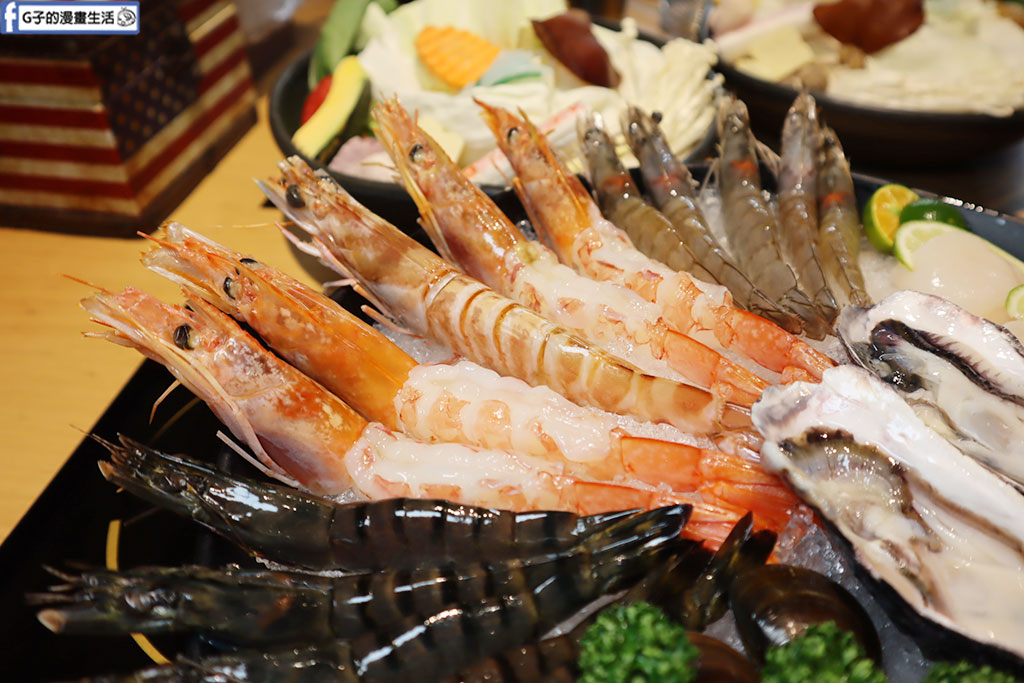 中永和美食-樂野鍋物壽星蝦/壽星蛤蜊,樂野牛奶鍋+麻辣鍋最好喝,雙人海陸餐CP值高 @G子的漫畫生活