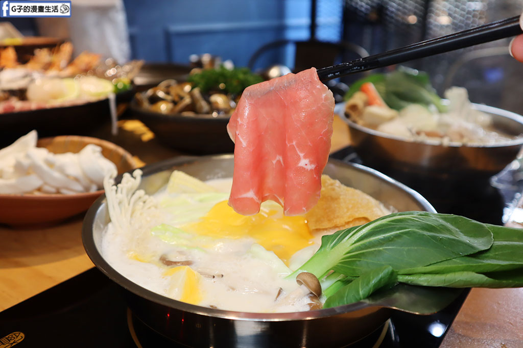 中永和美食-樂野鍋物壽星蝦/壽星蛤蜊,樂野牛奶鍋+麻辣鍋最好喝,雙人海陸餐CP值高 @G子的漫畫生活