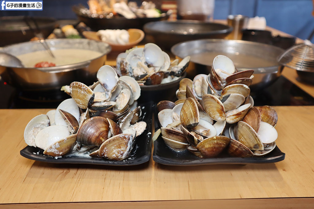 中永和美食-樂野鍋物壽星蝦/壽星蛤蜊,樂野牛奶鍋+麻辣鍋最好喝,雙人海陸餐CP值高 @G子的漫畫生活